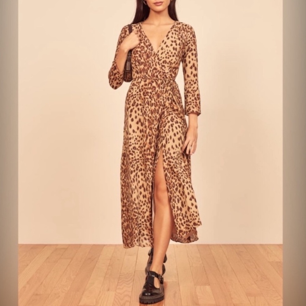 REFORMATION Alessandra Dress in Leopard Print Size XS